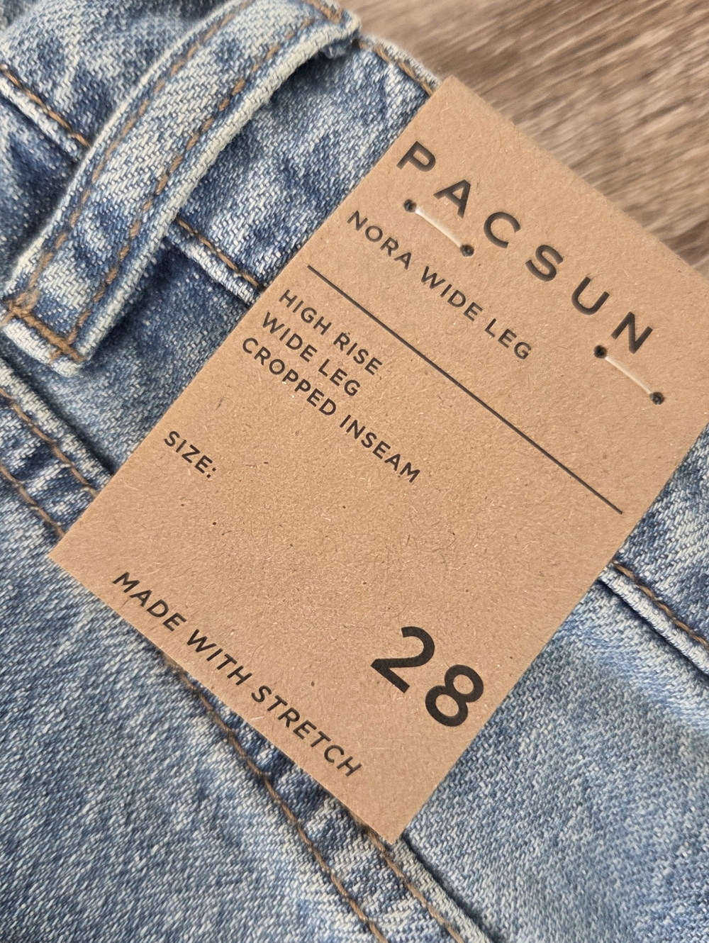 PacSun Nora Wide Leg Flare Blue Denim Jeans NWT High Rise High Waist Cropped - Picture 13 of 15